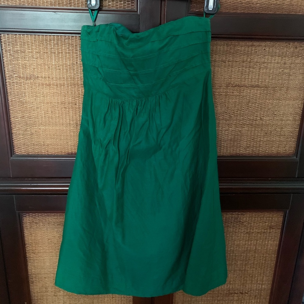 Banana Republic emerald green strapless dress